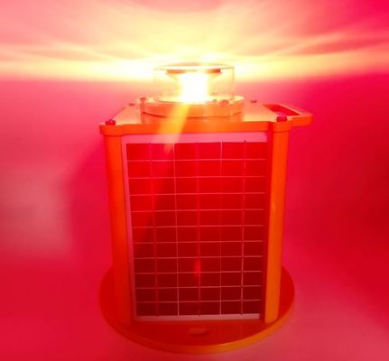 Solar Powered 5km Red Aviation Obstacle Lamp